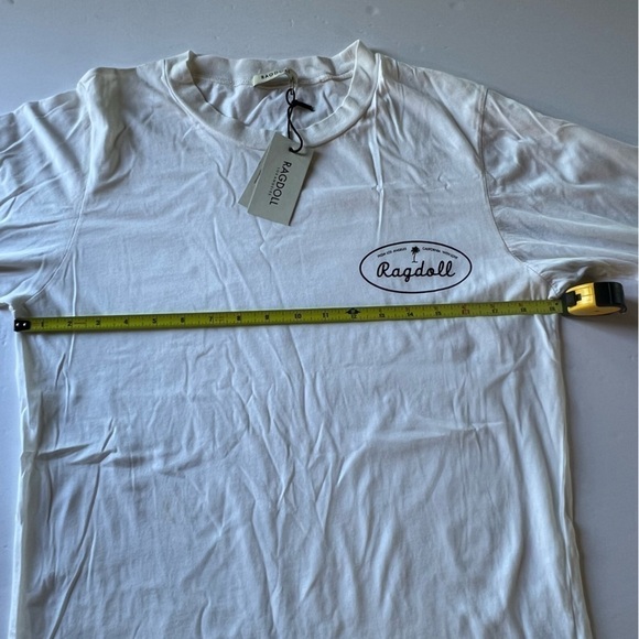 NWT Ragdoll Los Angeles white long slv tshirt logo sz M California beachy - Picture 8 of 10